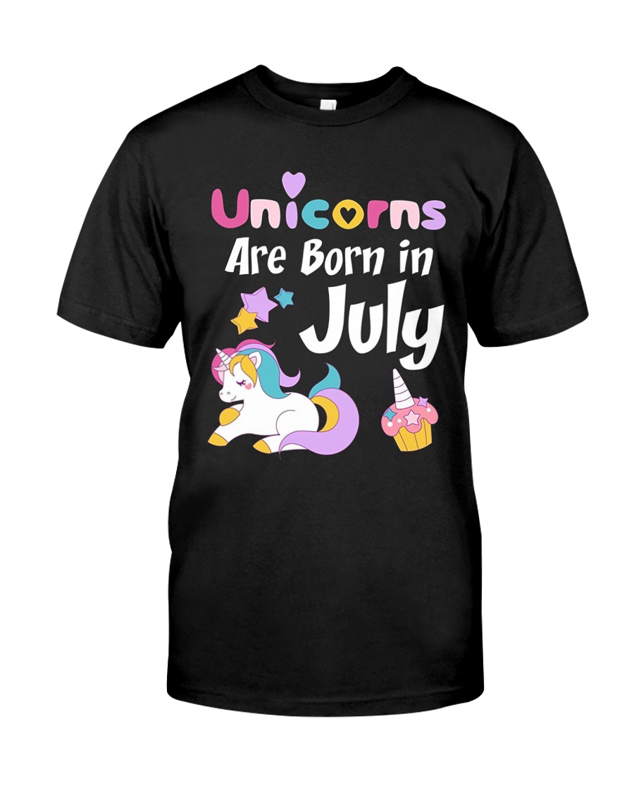 Unicorns Are Born in July T-Shirt Cute Unicorn Bi Classic T-Shirt