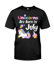 Unicorns Are Born in July T-Shirt Cute Unicorn Bi Classic T-Shirt front