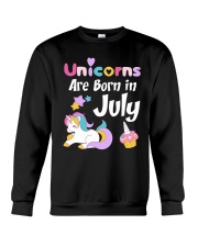 Unicorns Are Born in July T-Shirt Cute Unicorn Bi Crewneck Sweatshirt thumbnail