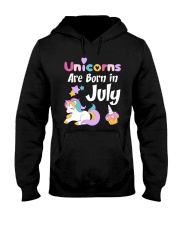 Unicorns Are Born in July T-Shirt Cute Unicorn Bi Hooded Sweatshirt thumbnail