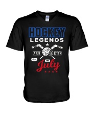 Hockey Legends Are Born In July Birthday Gift T-sh V-Neck T-Shirt thumbnail