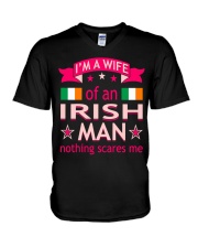 Wife Of Irish Man Nothing Scares Me Valentine Tees V-Neck T-Shirt thumbnail