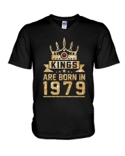 Kings born in 1979 39th Birthday Gift 39 years old V-Neck T-Shirt thumbnail