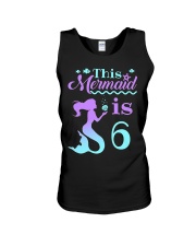 Girls 6th Birthday Shirt - This Mermaid is 6 Unisex Tank tile