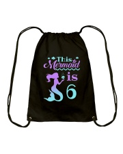 Girls 6th Birthday Shirt - This Mermaid is 6 Drawstring Bag tile