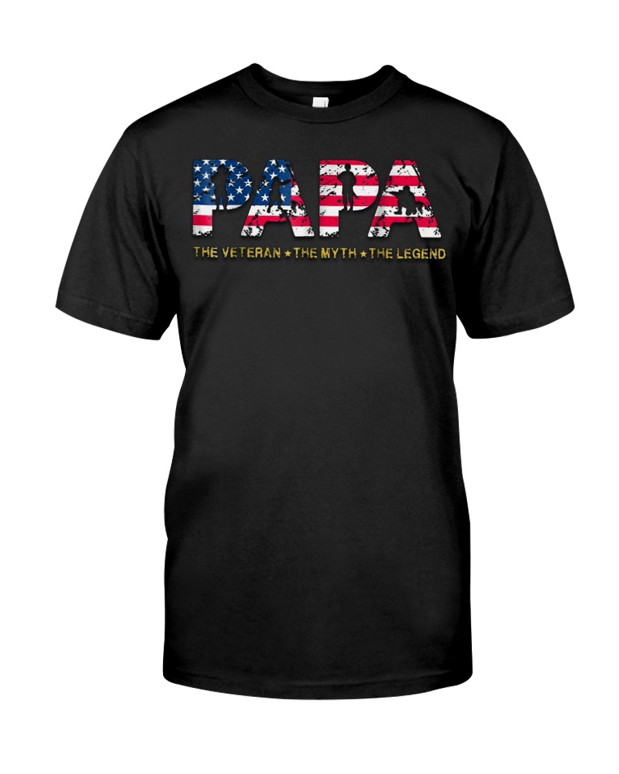 Mens Mens Papa The Veteran The Myth The Legend Classic T-Shirt