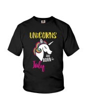 Unicorns Are Born In July Unicorn Birthday Gift Te Youth T-Shirt thumbnail