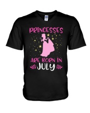 Princesses Are Born in July Shirt Birthday Girl T- V-Neck T-Shirt thumbnail