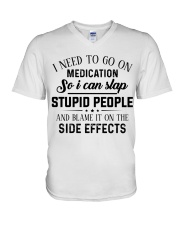 I need to go on medication V-Neck T-Shirt tile