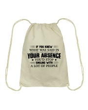 If you knew what was said in your absence Drawstring Bag tile