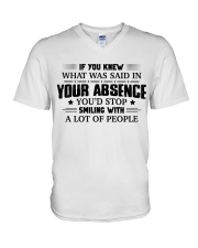 If you knew what was said in your absence V-Neck T-Shirt tile