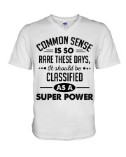 Common sense is so rare these days V-Neck T-Shirt tile