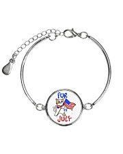Fur Of July Happy 4th of Juky Celebration meowica Metallic Circle Bracelet front