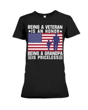 Being A Veteran Is An Honor Being A Grandpa Is Princeless Premium Fit Ladies Tee tile