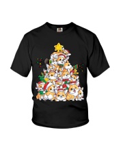 Corgi Christmas Tree Dog Santa Merry Corgmas Xmas Gifts Boys Youth T-Shirt tile