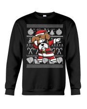 Boxer Dog Ugly Christmas Dabbing Boxer Christmas Crewneck Sweatshirt tile