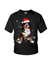 Bernese Mountain Dog Lights Christmas Matching Family Youth T-Shirt tile
