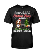 Christmas Movies Alone She Also Needs A Basset Hound Classic T-Shirt tile