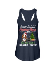 Christmas Movies Alone She Also Needs A Basset Hound Ladies Flowy Tank tile