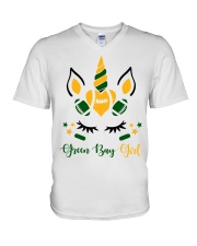 Green Bay Girl V-Neck T-Shirt tile