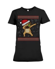 Dabbing Pug Christmas Premium Fit Ladies Tee tile