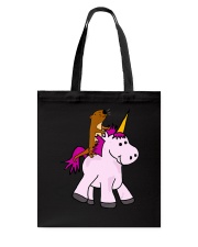Smilealottees Funny Sea Otter Riding Unicorn Tote Bag tile