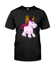 Smilealottees Funny Sea Otter Riding Unicorn Classic T-Shirt front