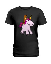 Smilealottees Funny Sea Otter Riding Unicorn Ladies T-Shirt tile