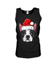 Boston Terrier Christmas Dog Santa Hat Xmas Boys Kids Girls Unisex Tank tile