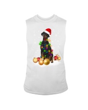 Christmas Doberman Dog Led Light Cute Xmas Holiday Sleeveless Tee tile