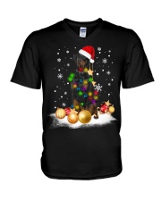 Christmas Doberman Dog Led Light Cute Xmas Holiday V-Neck T-Shirt tile