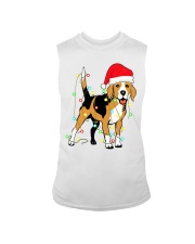 Christmas Lights Beagle Dog Lover Funny Xmas Gift Sleeveless Tee tile