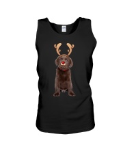 Chocolate Lab Puppy Christmas Reindeer Costume Unisex Tank tile