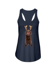 Chocolate Lab Puppy Christmas Reindeer Costume Ladies Flowy Tank tile