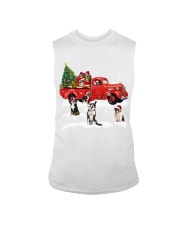 Australian Shepherd Riding Red Truck Xmas Merry Christmas Sleeveless Tee tile