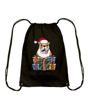Christmas Present English Bulldog Novelty Shirt Drawstring Bag tile
