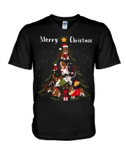 Basset Hound Christmas Tree Xmas Dog Lover V-Neck T-Shirt tile