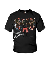 Black Labrador Retriever Christmas Dog Youth T-Shirt tile