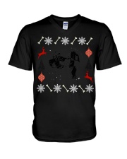 Boris The Pug Ugly Christmas V-Neck T-Shirt tile