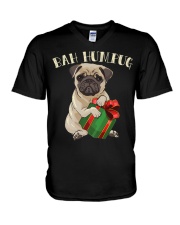Bah Humpug Cute Pug Dog Christmas Shirts V-Neck T-Shirt tile