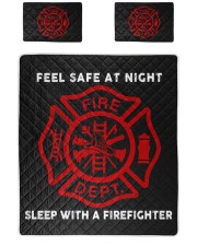 Firefighter Feel Save At Night Sleep With A Firefighter Quilt Bed Set tile