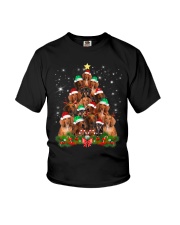 Christmas Dachshund Tree Funny Pajamas Xmas Youth T-Shirt tile
