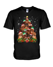 Christmas Dachshund Tree Funny Pajamas Xmas V-Neck T-Shirt tile
