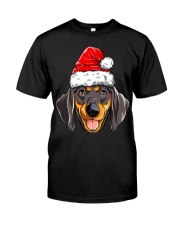 Dachshund Christmas Dog Santa Hat Xmas Boys Kids Girls Gifts Premium Fit Mens Tee tile
