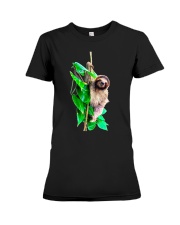 Baby sloth jungle rainforest Pura Vida Costa Rica Premium Fit Ladies Tee tile