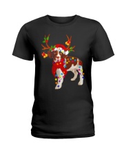 Christmas Lights English Springer Spaniel Dog Ladies T-Shirt tile