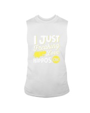 I Just Freaking Love Hippos Funny Cute Hippo Sleeveless Tee tile