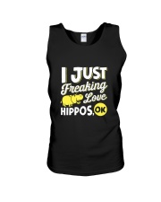 I Just Freaking Love Hippos Funny Cute Hippo Unisex Tank tile