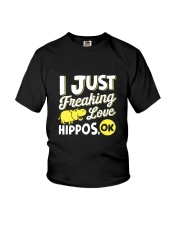 I Just Freaking Love Hippos Funny Cute Hippo Youth T-Shirt tile