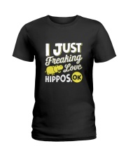I Just Freaking Love Hippos Funny Cute Hippo Ladies T-Shirt tile